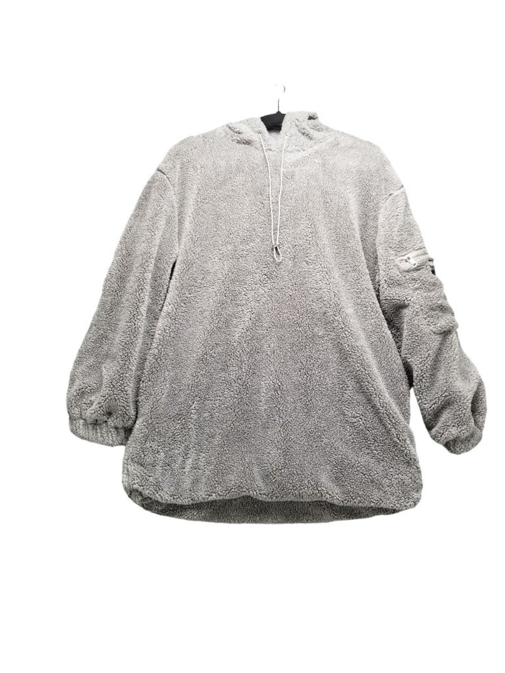 Oh Polly Jacket Womens Medium Gray Teddy Bear Fleece Pullover Hoodie